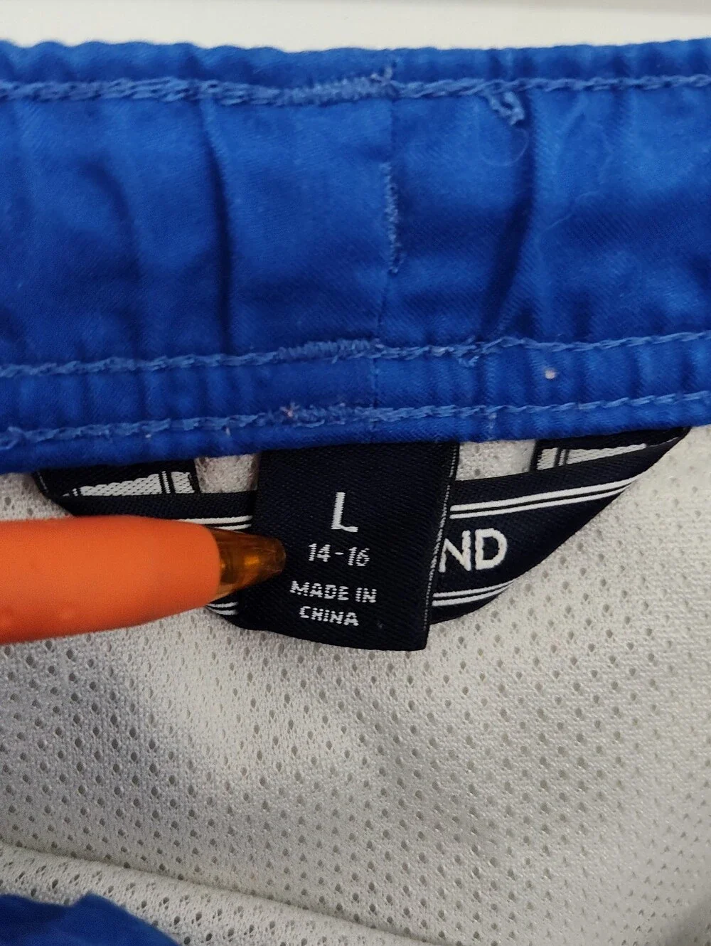Lands' End Boys Blue & Green Tropical Swim Trunks Size Large, 14-16